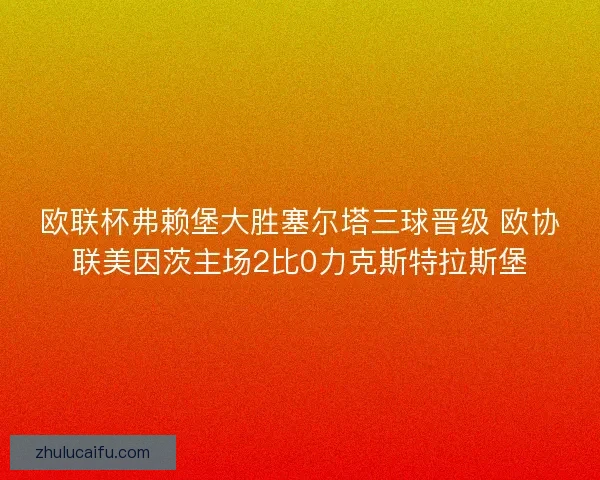 欧联杯弗赖堡大胜塞尔塔三球晋级 欧协联美因茨主场2比0力克斯特拉斯堡